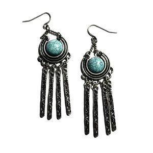 Sterling Silver Earrings with Turquoise Stones - NWOT